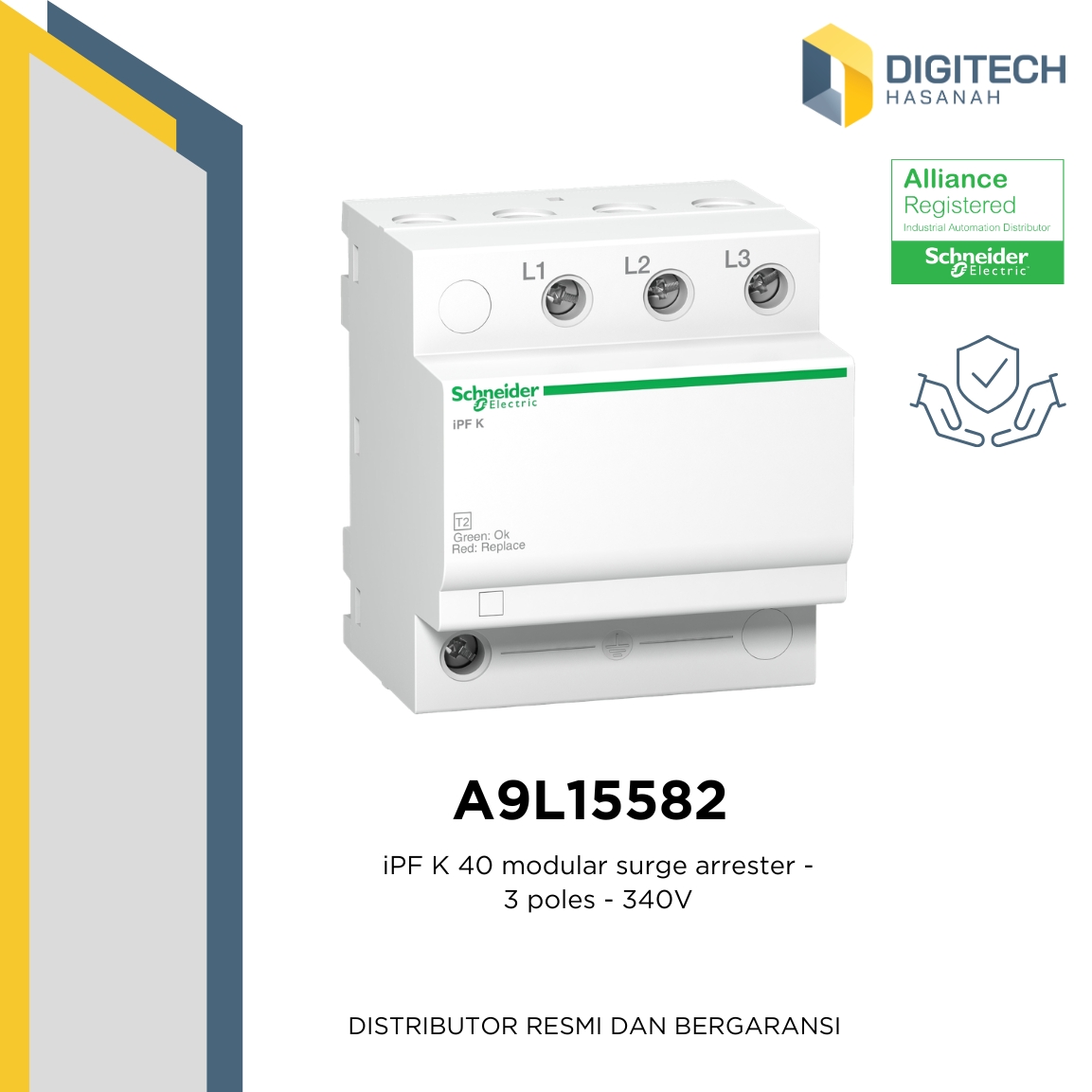 A9L15582  iPF K 40 modular surge arrester - 3 poles - 340V