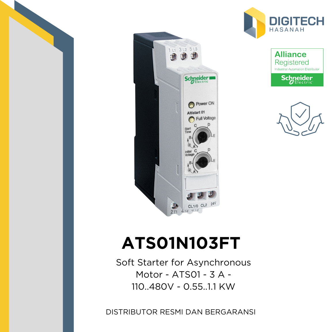 ATS01N103FT - Soft Starter for Asynchronous Motor - ATS01 - 3 A - 110..480V - 0.55..1.1 KW