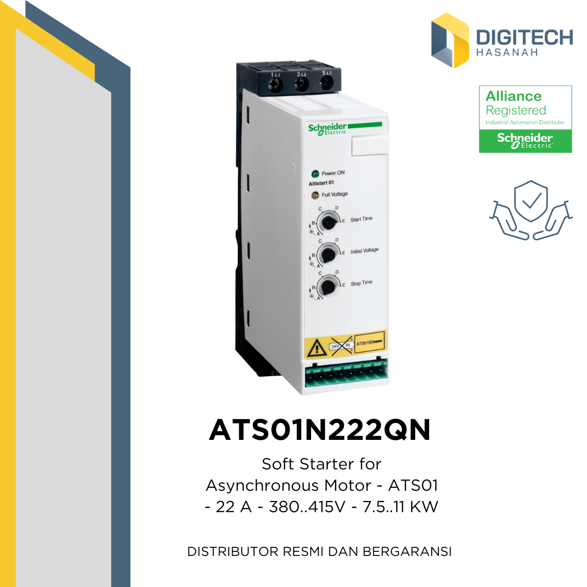 ATS01N222QN - Soft Starter for Asynchronous Motor - ATS01 - 22 A - 380..415V - 7.5..11 KW