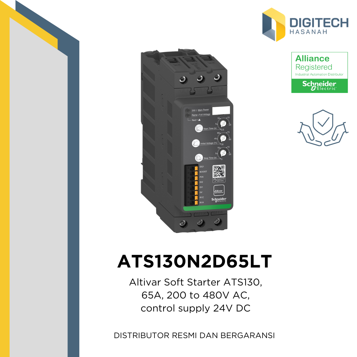 ATS130N2D65LT - Altivar Soft Starter ATS130, 65A, 200 to 480V AC, control supply 24V DC