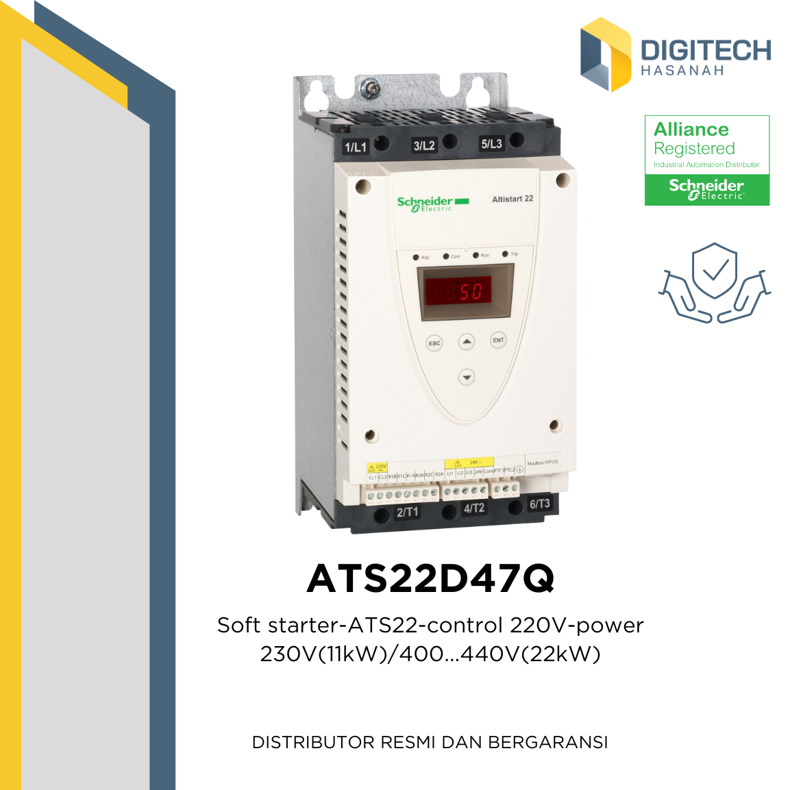 ATS22D47Q - Soft starter-ATS22-control 220V-power 230V(11kW)/400...440V(22kW)