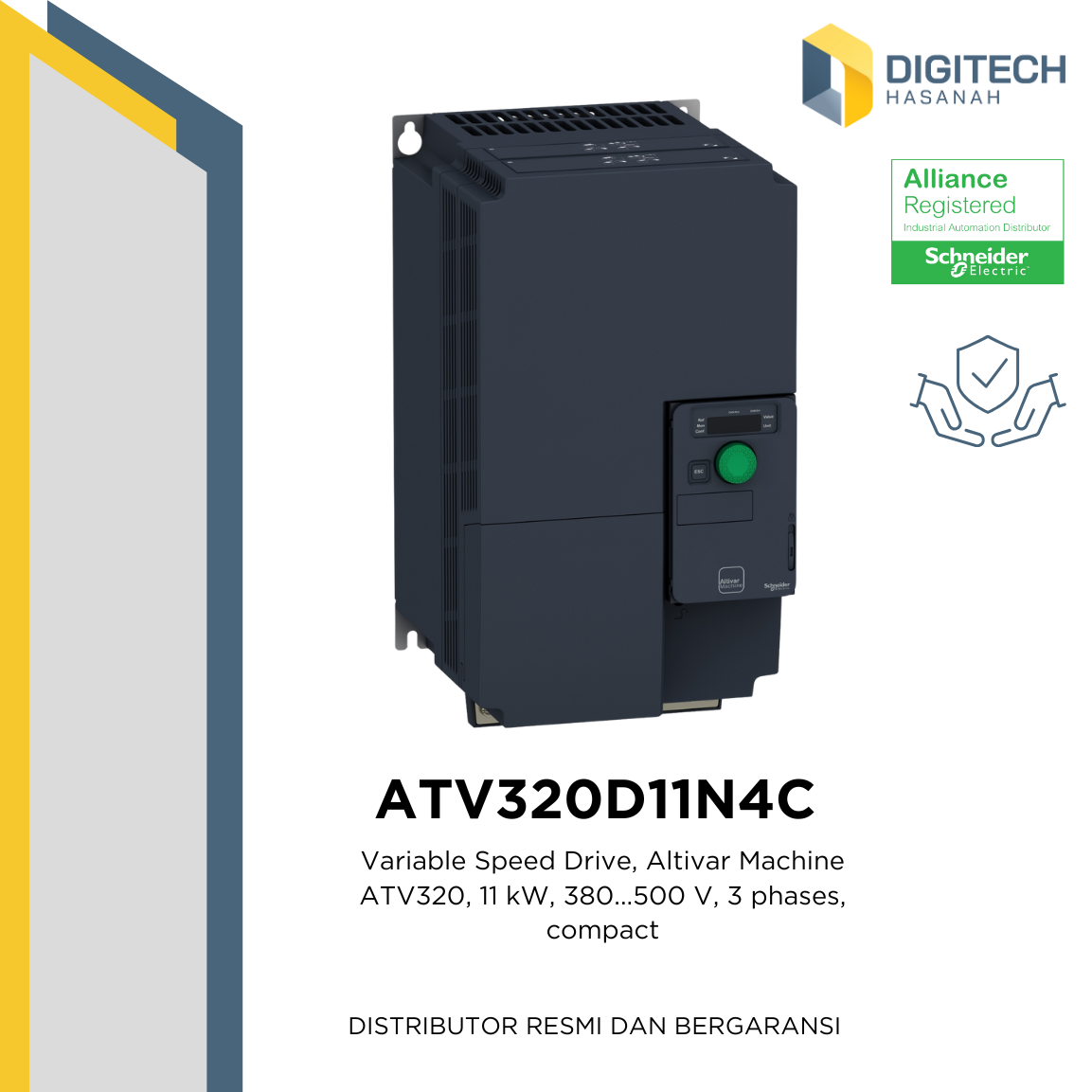 ATV320D11N4C - Variable Speed Drive, Altivar Machine ATV320, 11 kW, 380...500 V, 3 phases, compact