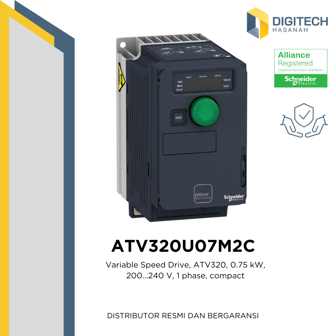 ATV320U07M2C - Variable Speed Drive, ATV320, 0.75 kW, 200...240 V, 1 phase, compact