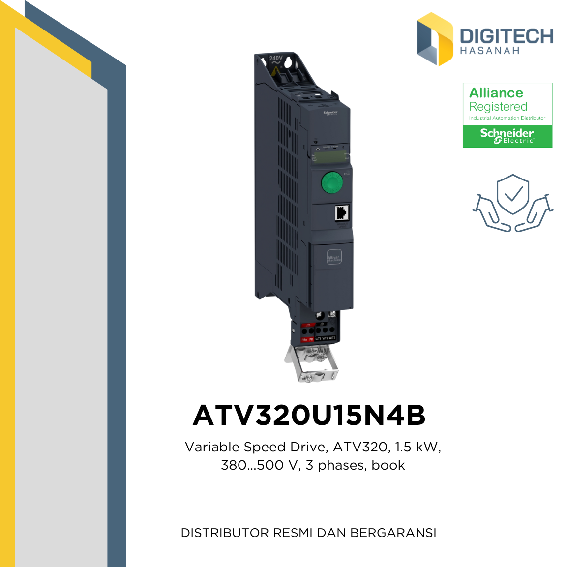 ATV320U15N4B - Variable Speed Drive, ATV320, 1.5 kW, 380...500 V, 3 phases, book