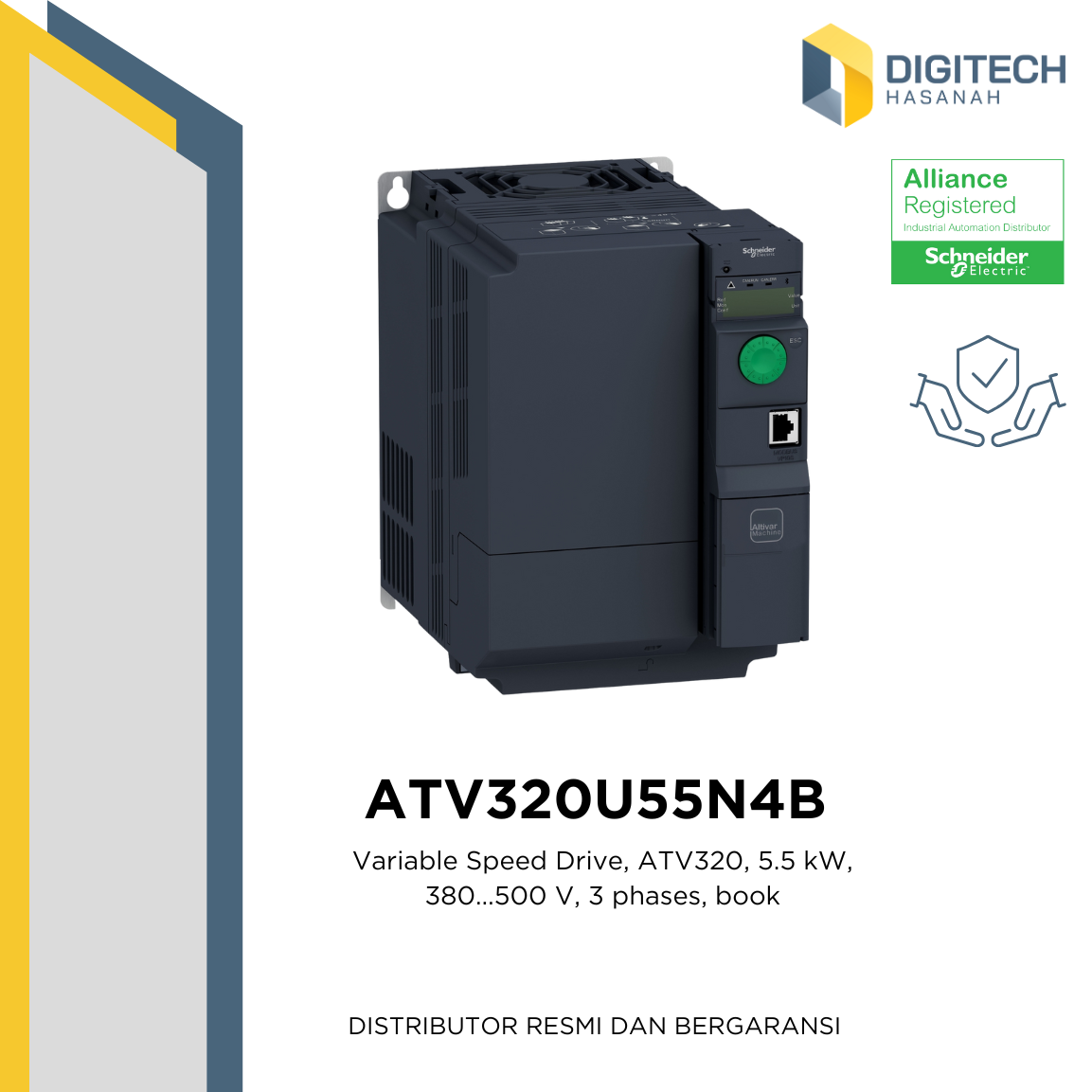 ATV320U55N4B - Variable Speed Drive, ATV320, 5.5 kW, 380...500 V, 3 phases, book