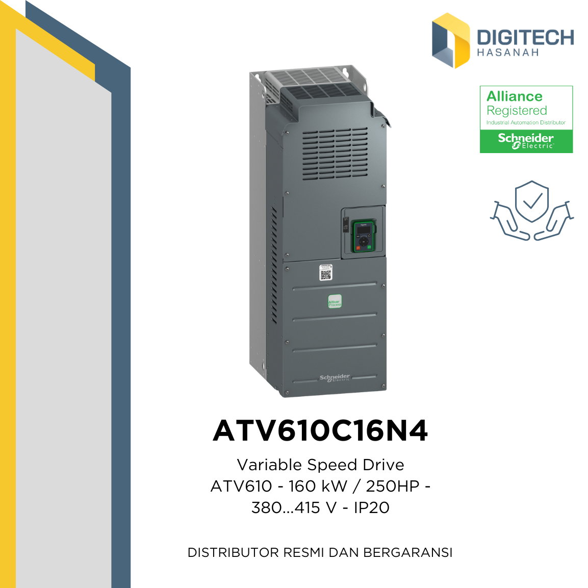 ATV610C16N4 Variable Speed Drive ATV610 - 160 kW / 250HP - 380...415 V - IP20