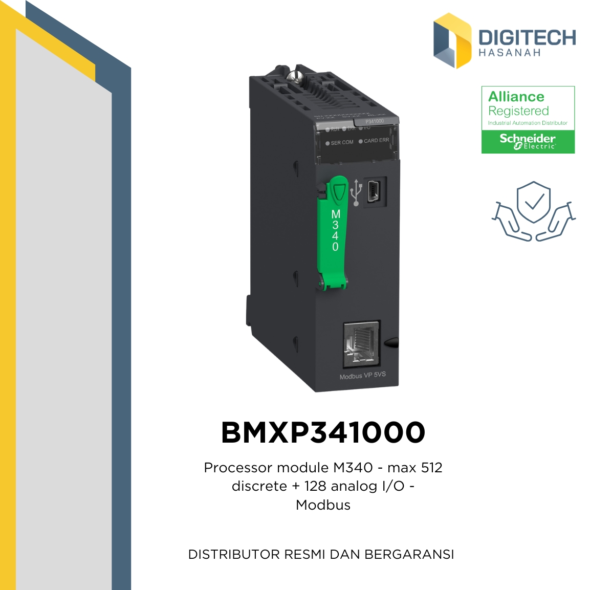 BMXP341000  Processor module M340 - max 512 discrete + 128 analog I/O - Modbus