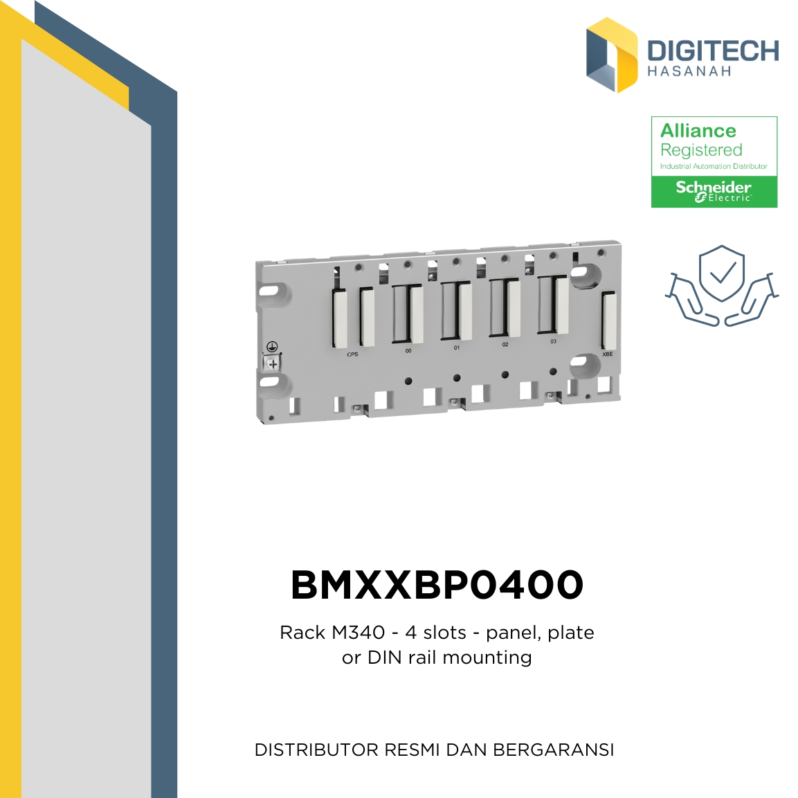 BMXXBP0400  Rack M340 - 4 slots - panel, plate or DIN rail mounting