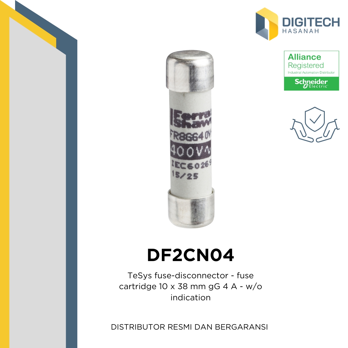 DF2CN04 TeSys fuse-disconnector - fuse cartridge 10 x 38 mm gG 4 A - w/o indication (MOQ 10 pcs)