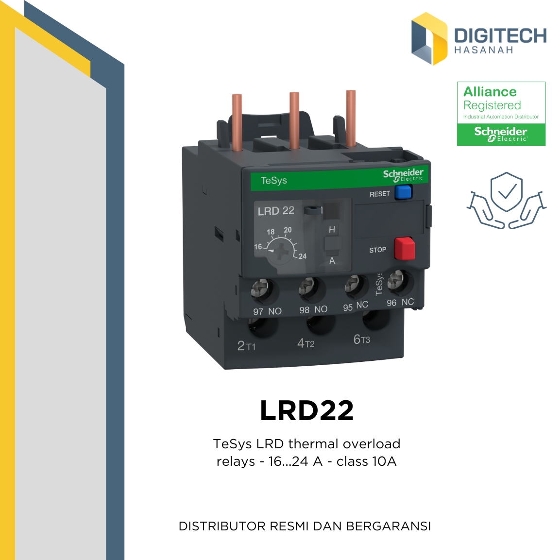 LRD22 TeSys LRD thermal overload relays - 16...24 A - class 10A