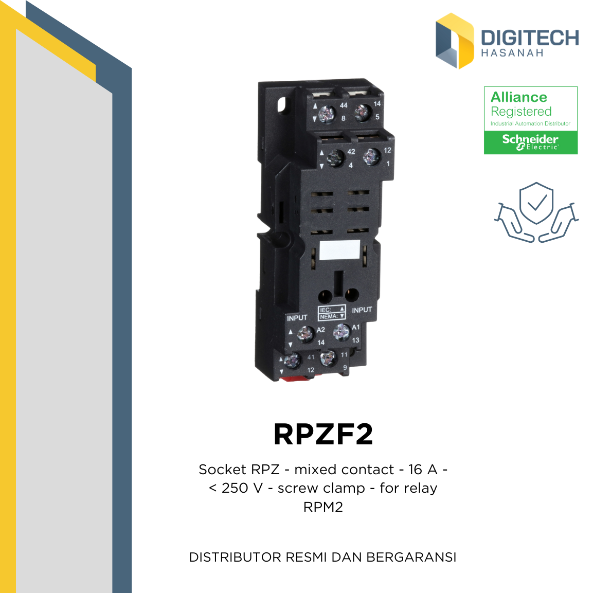 RPZF2 - Socket RPZ - mixed contact - 16 A - < 250 V - screw clamp - for relay RPM2 (10 Pcs)