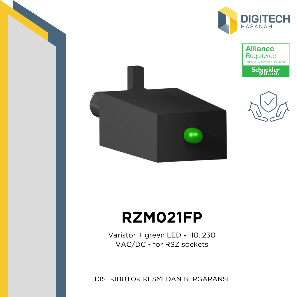 RZM021FP - Varistor + green LED - 110..230 VAC/DC - for RSZ sockets (10 Pcs)