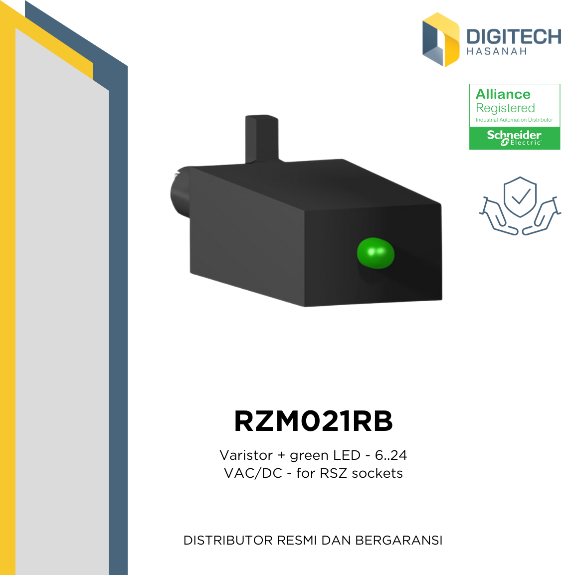 RZM021RB - Varistor + green LED - 6..24 VAC/DC - for RSZ sockets (10 Pcs)