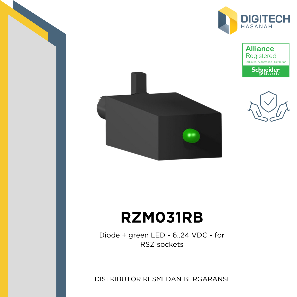 RZM031RB - Diode + green LED - 6..24 VDC - for RSZ sockets (10 Pcs)