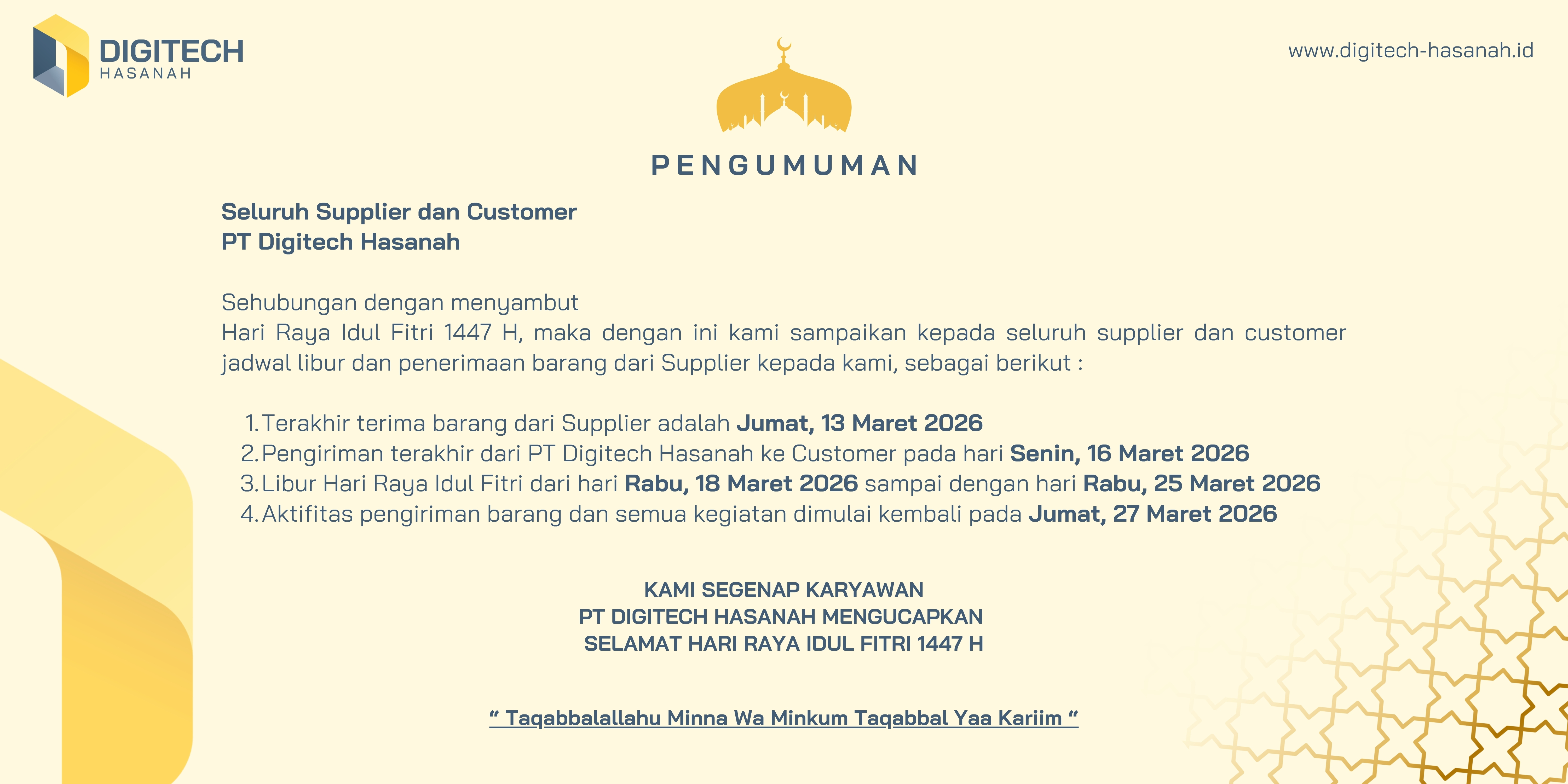 Info Libur Lebaran 2026