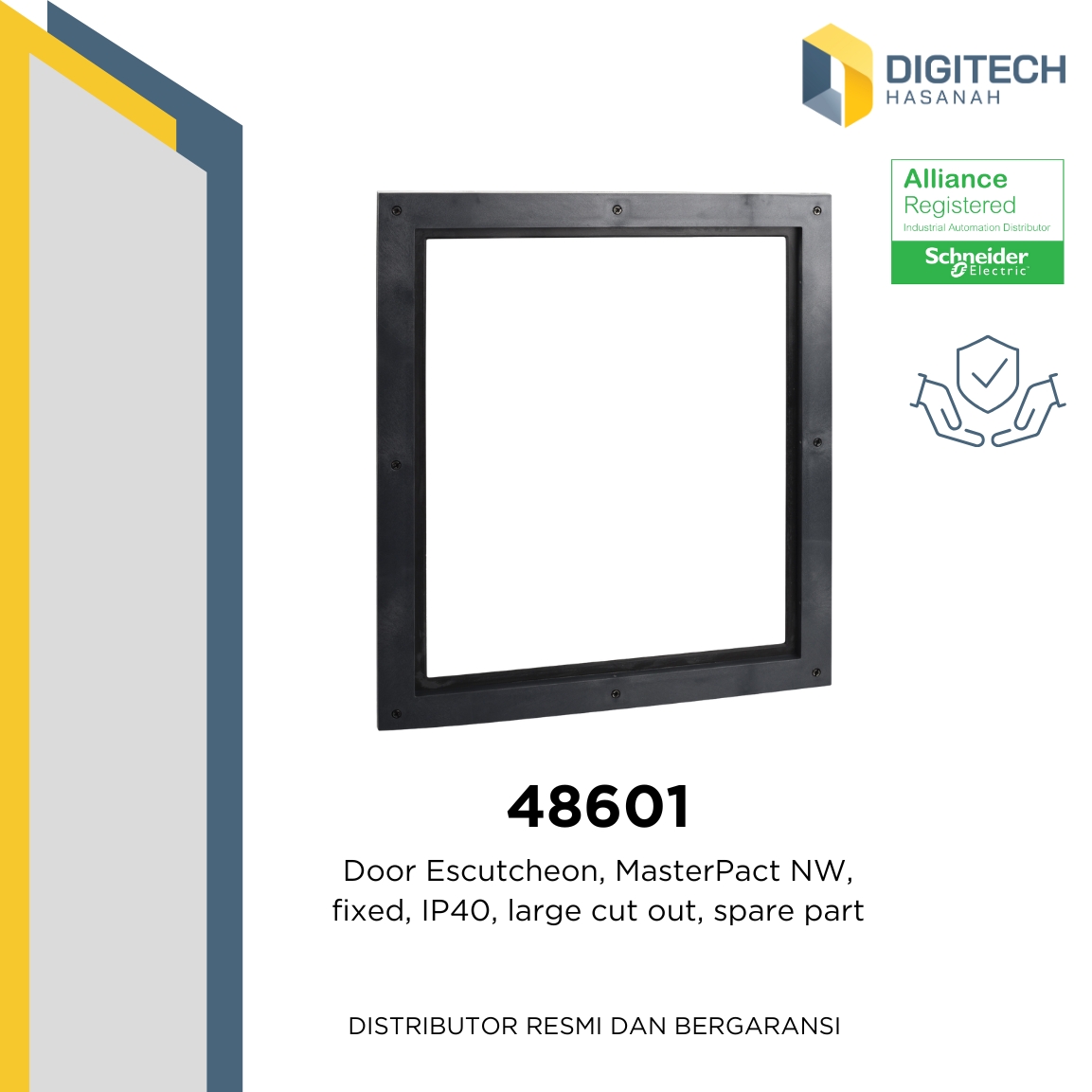 48601 - Door Escutcheon, MasterPact NW, fixed, IP40, large cut out, spare part