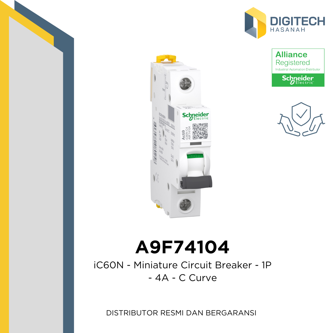 A9F74104 iC60N - Miniature Circuit Breaker - 1P - 4A - C Curve