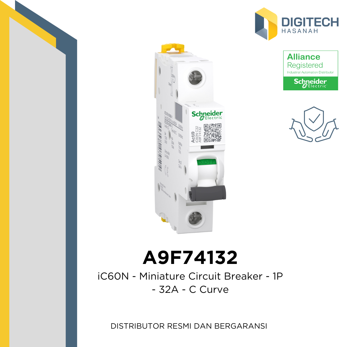 A9F74132 iC60N - Miniature Circuit Breaker - 1P - 32A - C Curve