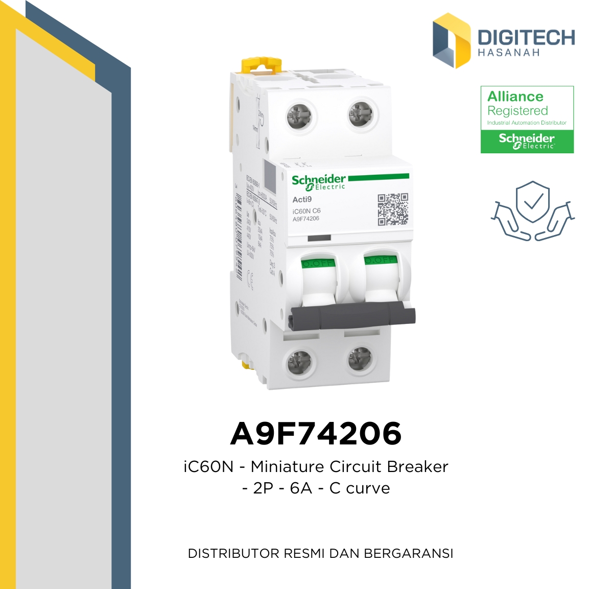 A9F74206 - iC60N - Miniature Circuit Breaker - 2P - 6A - C curve