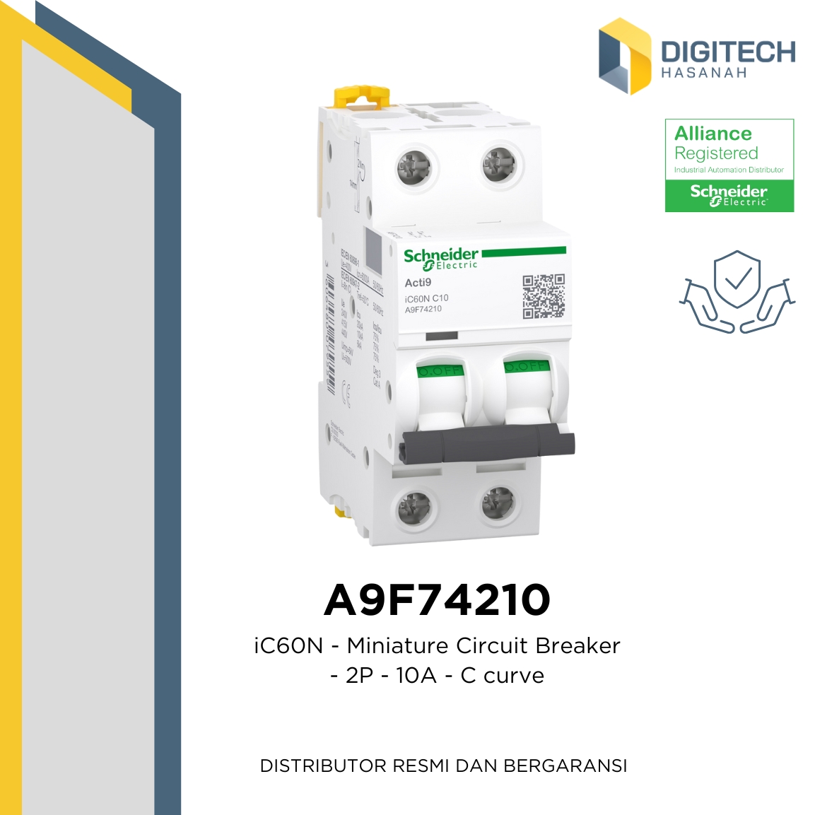 A9F74210 - iC60N - Miniature Circuit Breaker - 2P - 10A - C curve