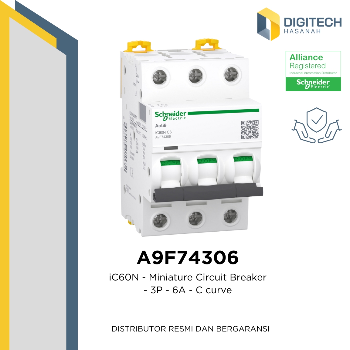 A9F74306 - iC60N - Miniature Circuit Breaker - 3P - 6A - C curve