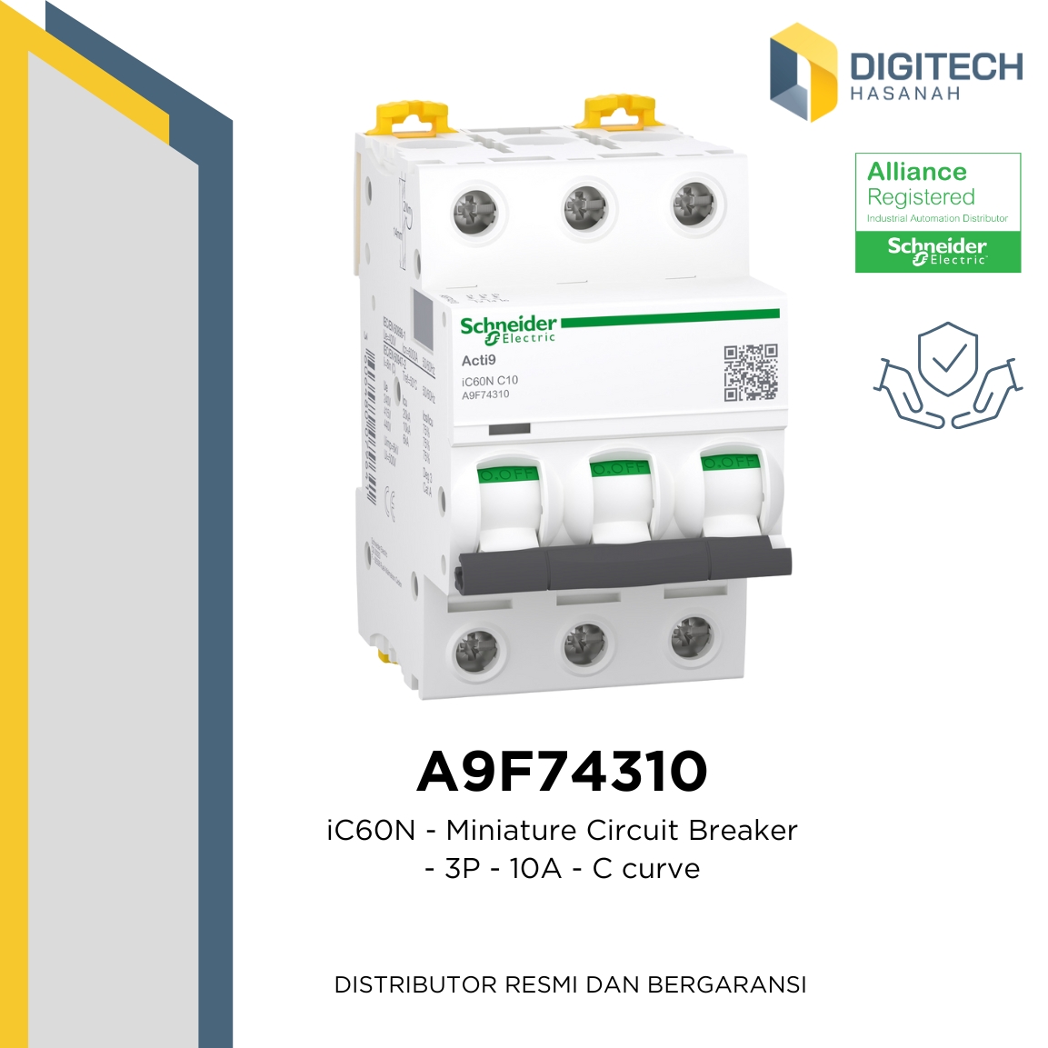 A9F74310 - iC60N - Miniature Circuit Breaker - 3P - 10A - C curve
