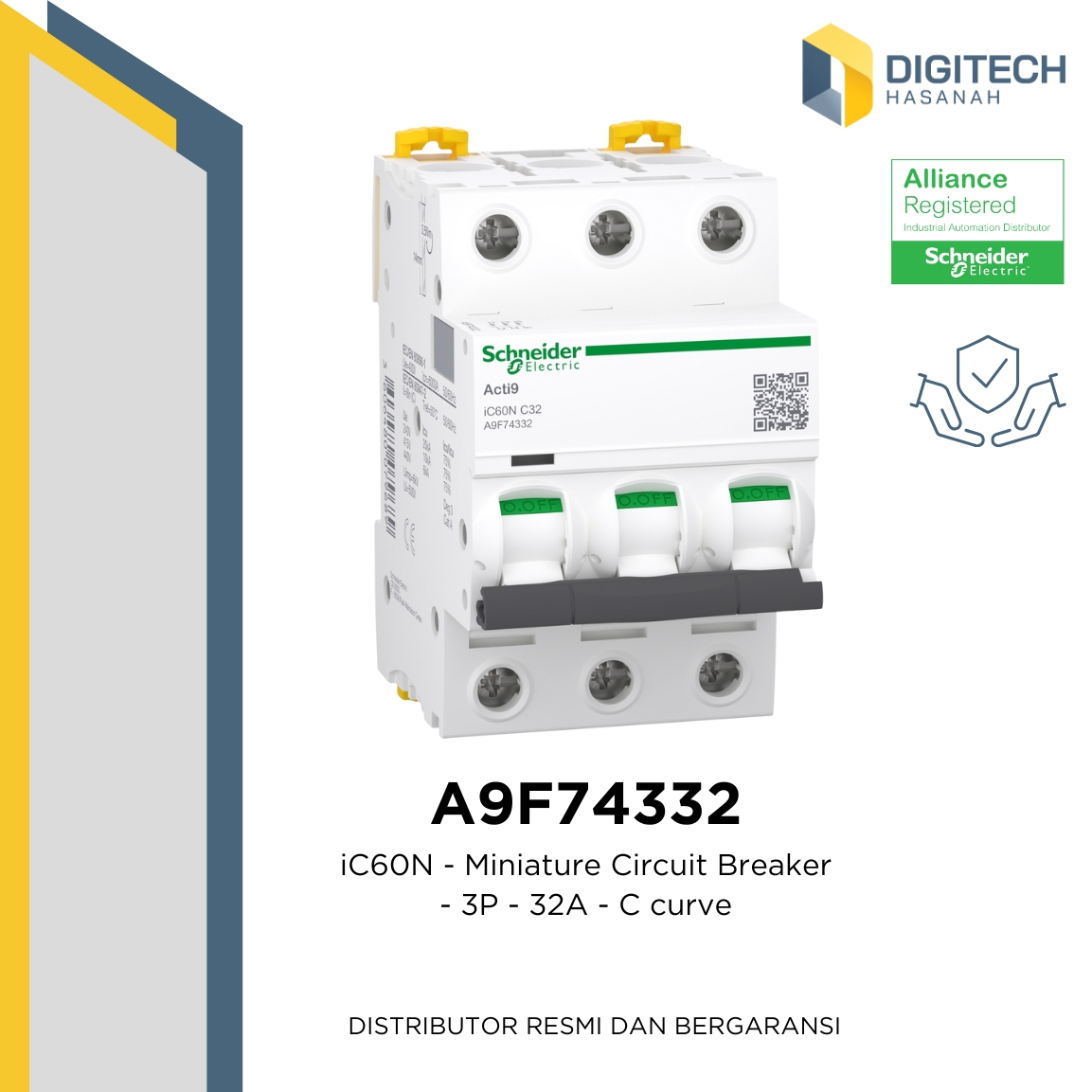 A9F74332 - iC60N - Miniature Circuit Breaker - 3P - 32A - C curve