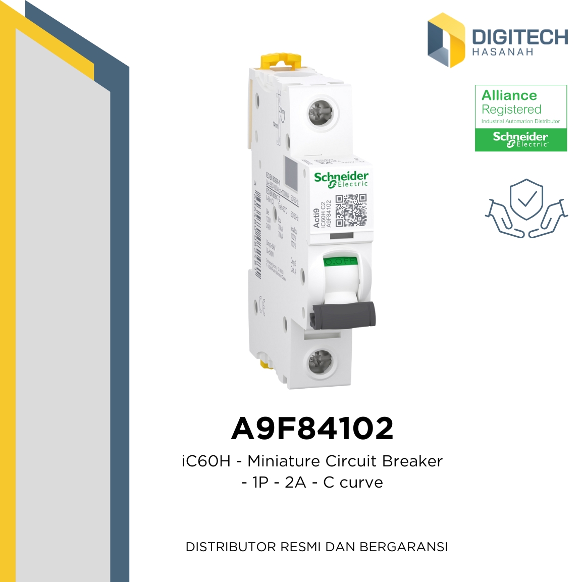 A9F84102 - iC60H - Miniature Circuit Breaker - 1P - 2A - C curve