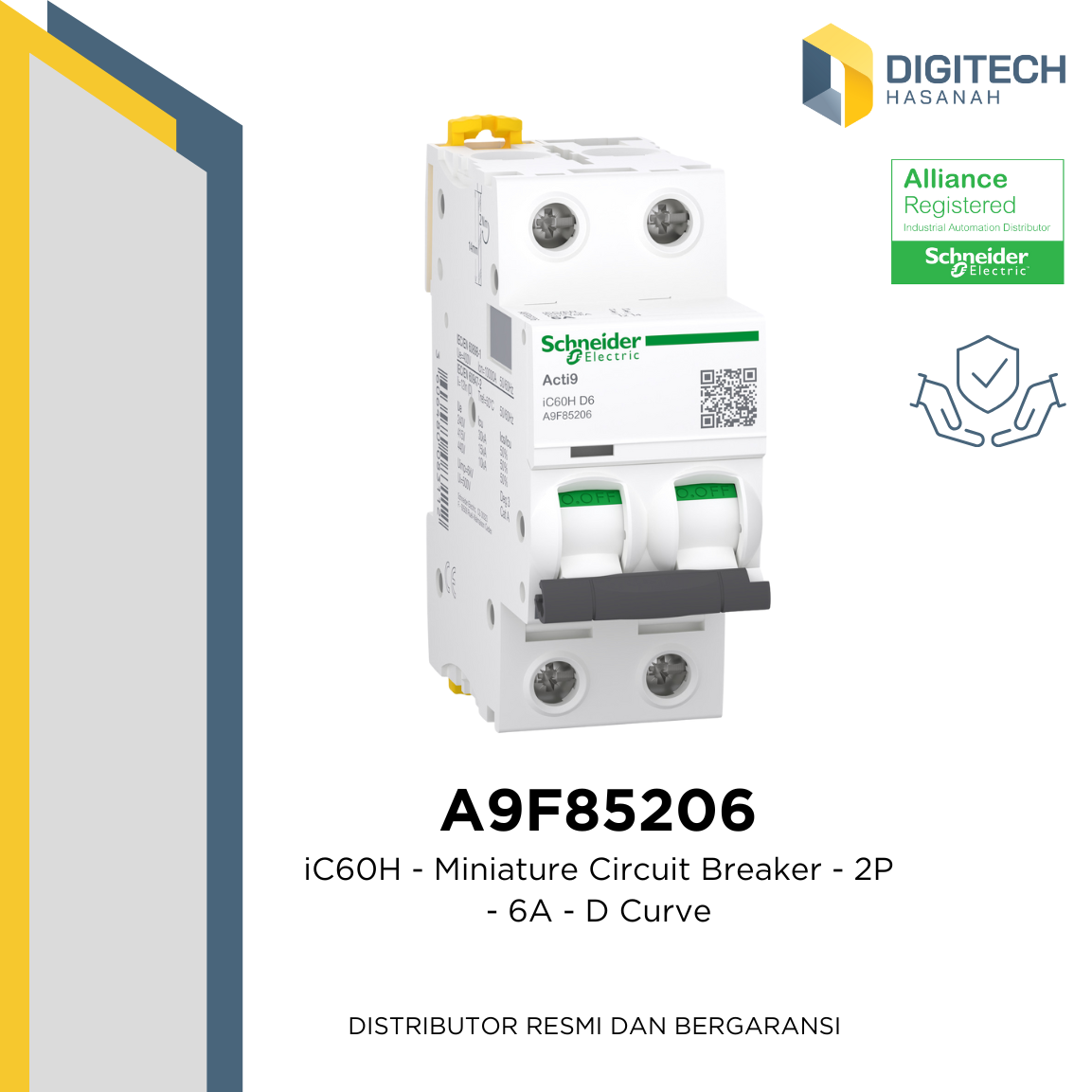 A9F85206 iC60H - Miniature Circuit Breaker - 2P - 6A - D Curve