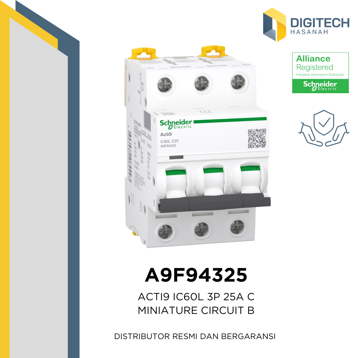 A9F94325 Acti9 iC60L MCB 3P 25A C Curve Schneider Electric