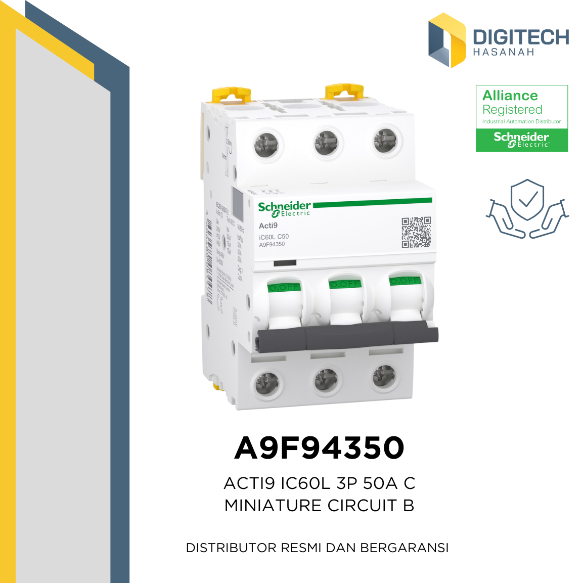 A9F94350 Acti9 iC60L MCB 3P 50A C Curve Schneider Electric