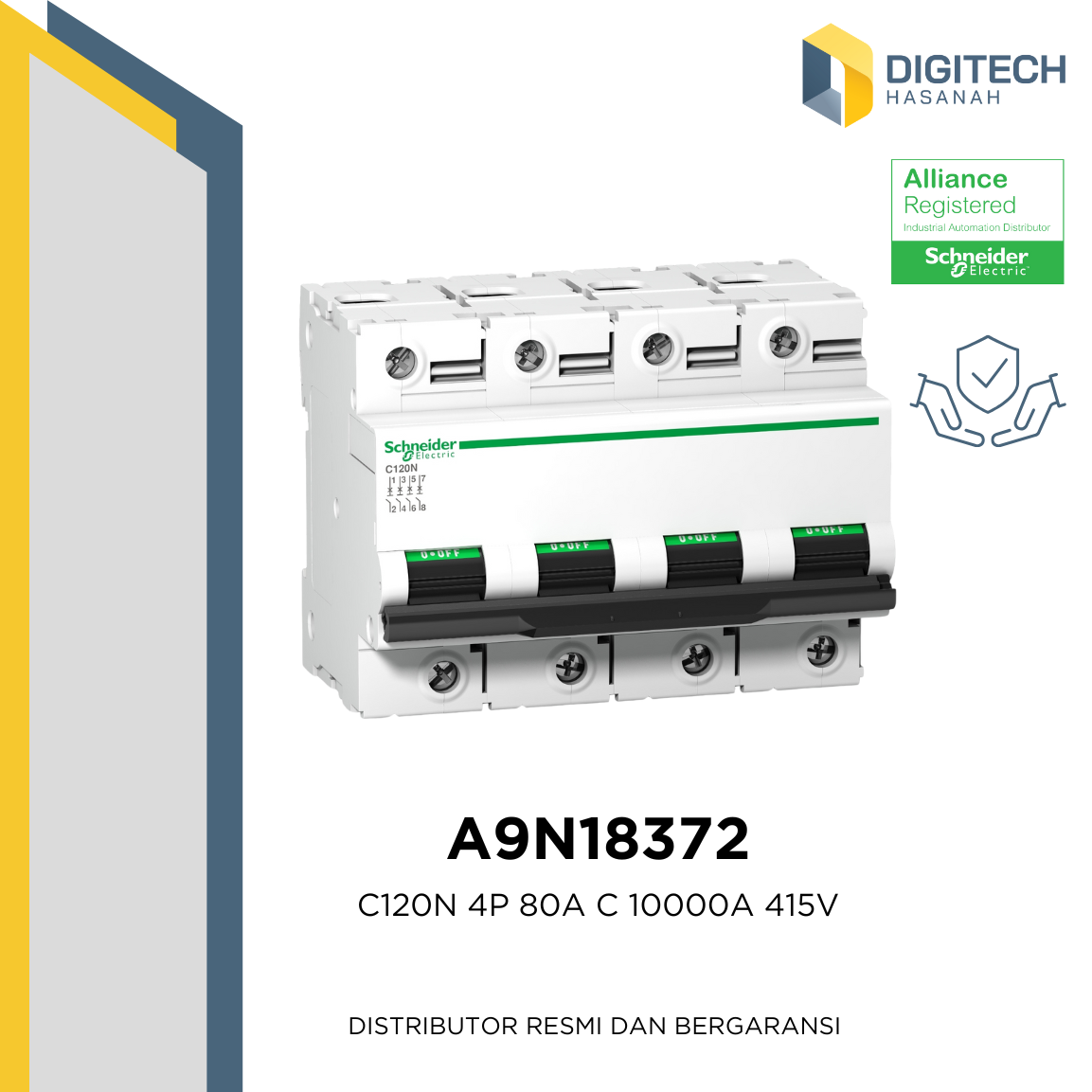 A9N18372 C120N MCB 4P 80A 10kA C Curve Schneider Electric