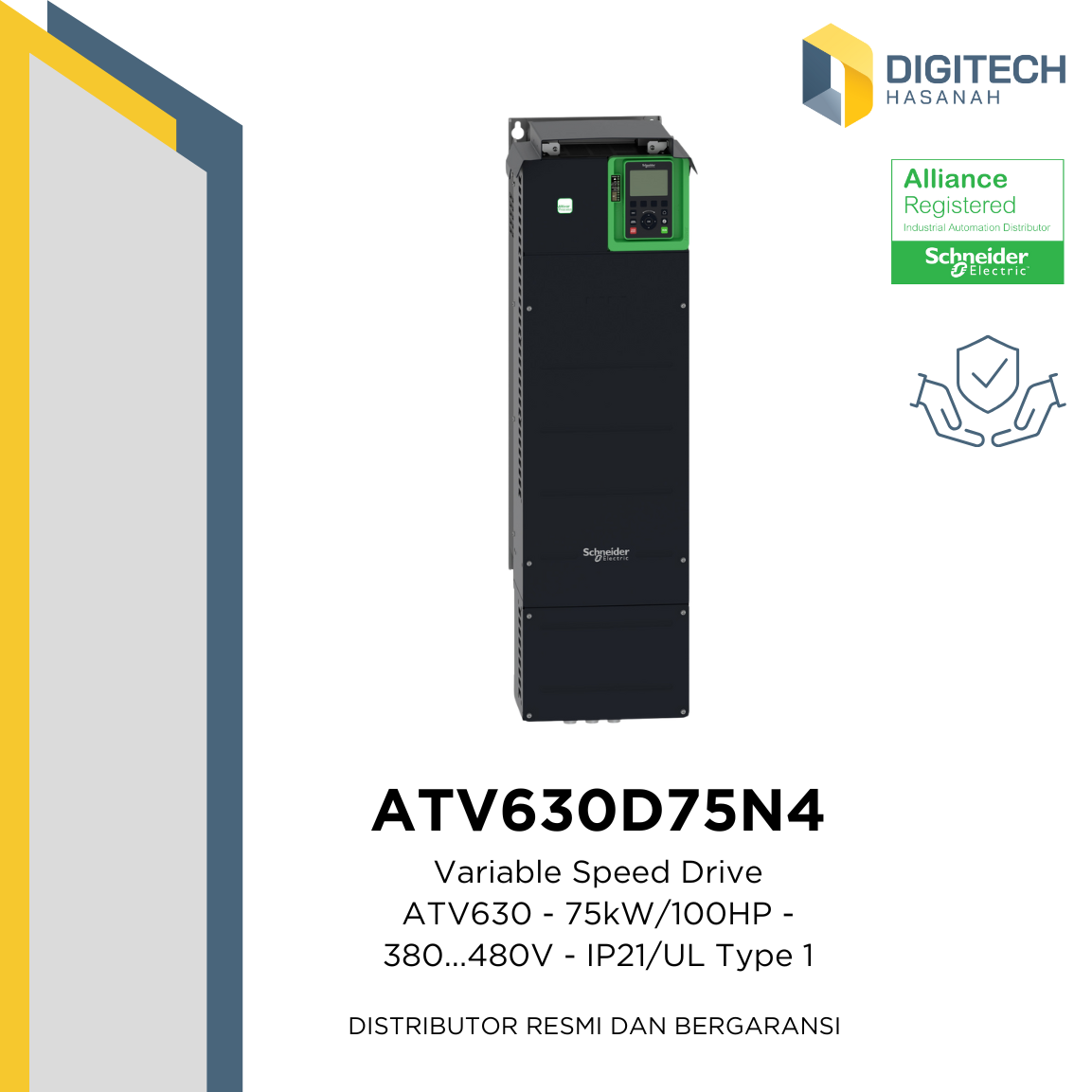 ATV630D75N4 Variable Speed Drive ATV630 - 75kW/100HP - 380...480V - IP21/UL Type 1