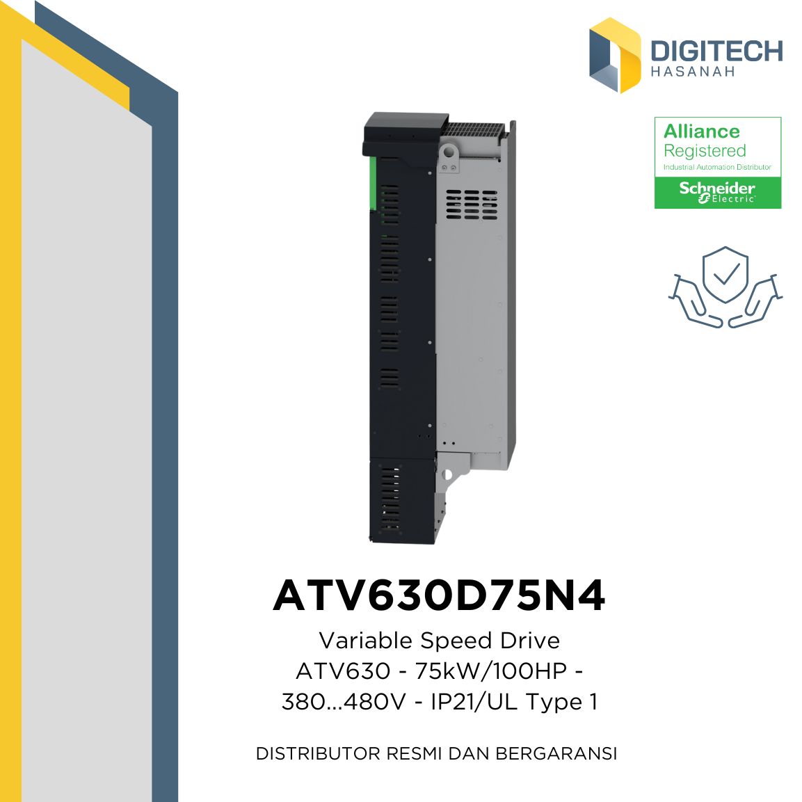 ATV630D75N4 Variable Speed Drive ATV630 - 75kW/100HP - 380...480V - IP21/UL Type 1