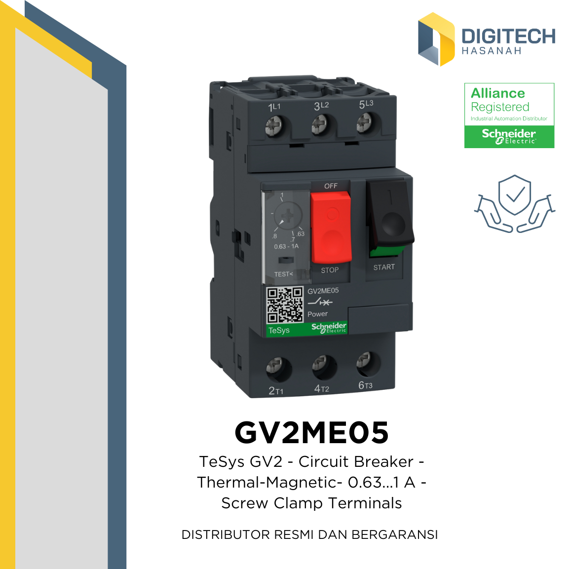 GV2ME05 GV2 Motor Circuit Breaker 0.63...1 A Schneider Electric