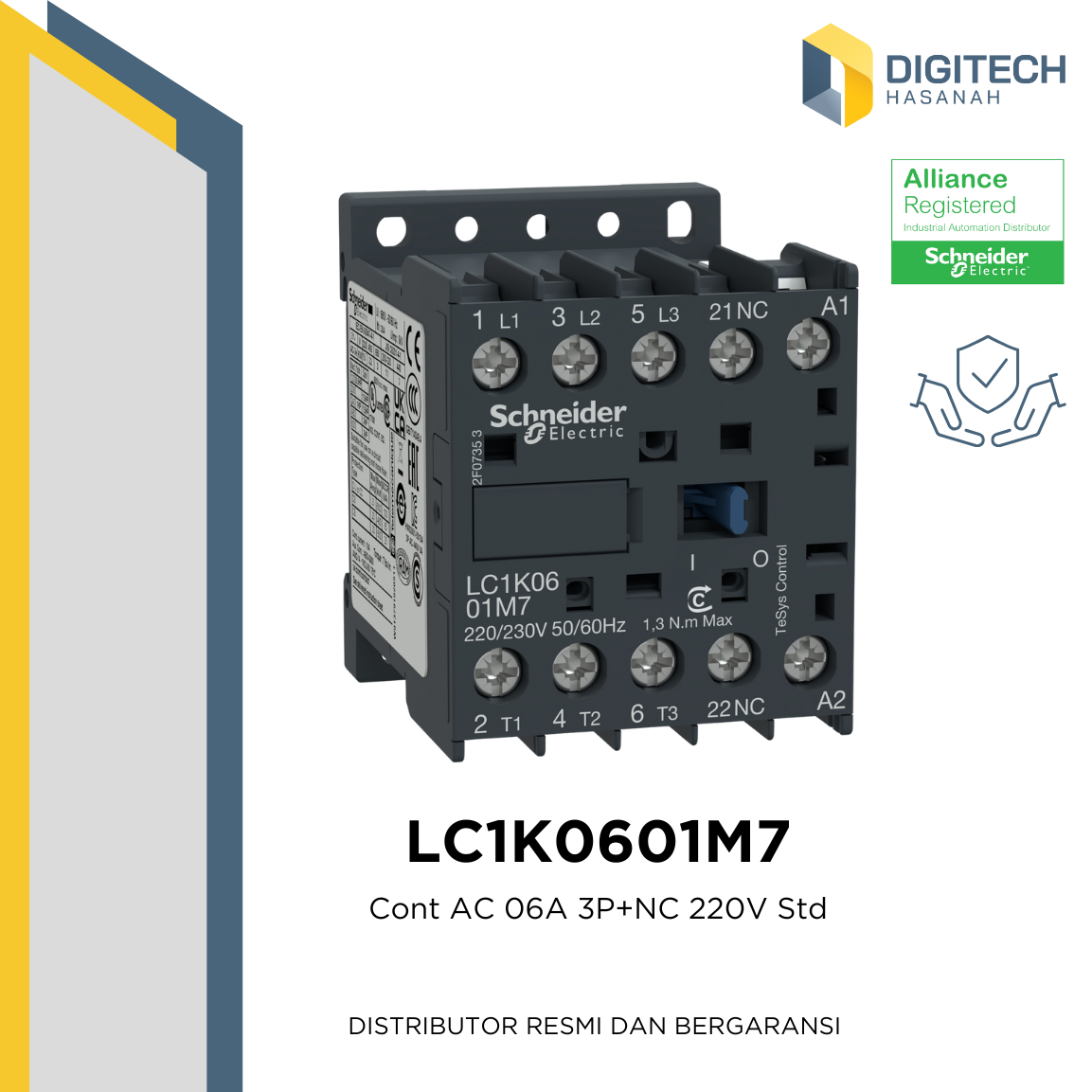 LC1K0601M7 Contactor 3P 6A 1NC aux. 220...230V Schneider Electric