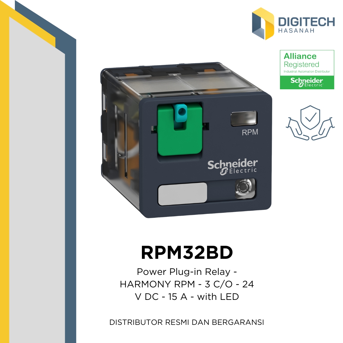 RPM32BD - Power Plug-in Relay - HARMONY RPM - 3 C/O - 24 V DC - 15 A - with LED