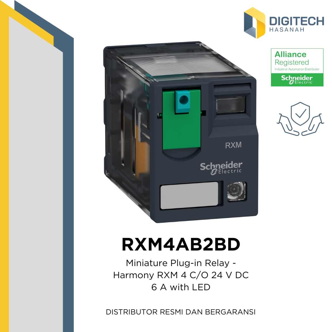 RXM4AB2BD - Miniature Plug-in Relay - Harmony RXM 4 C/O 24 V DC 6 A with LED