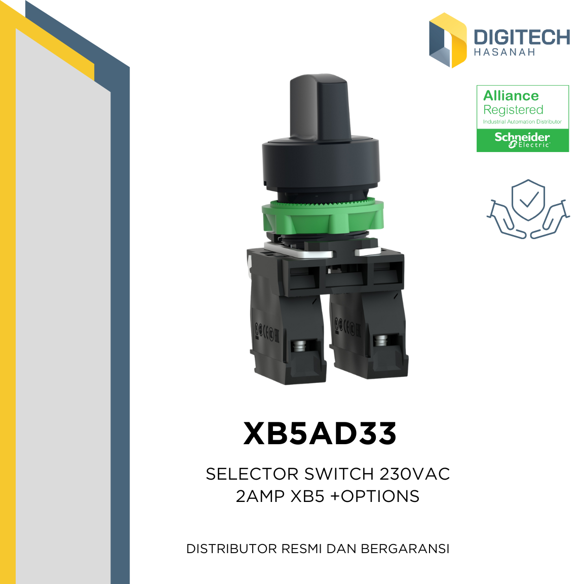 XB5AD33 SELECTOR SWITCH 230VAC 2AMP XB5 +OPTIONS