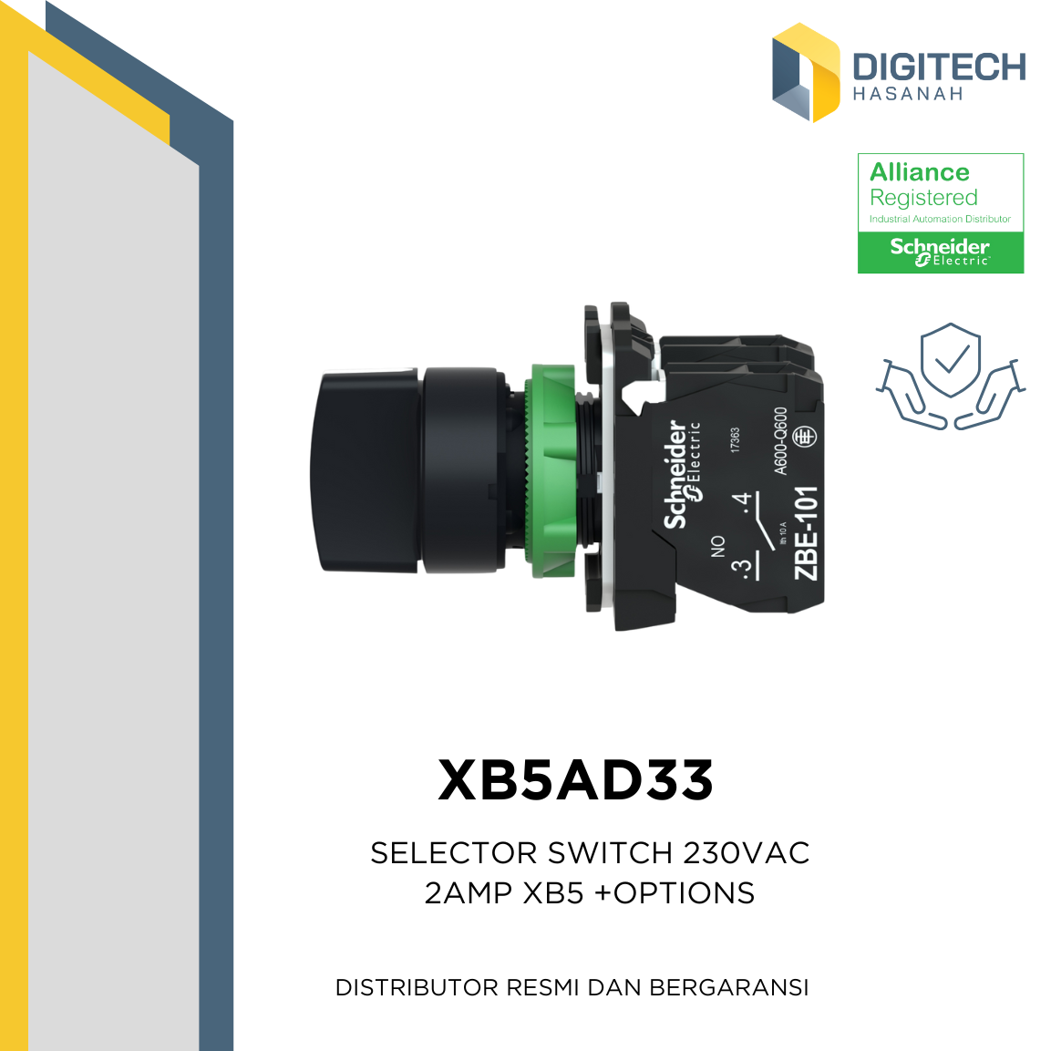 XB5AD33 SELECTOR SWITCH 230VAC 2AMP XB5 +OPTIONS
