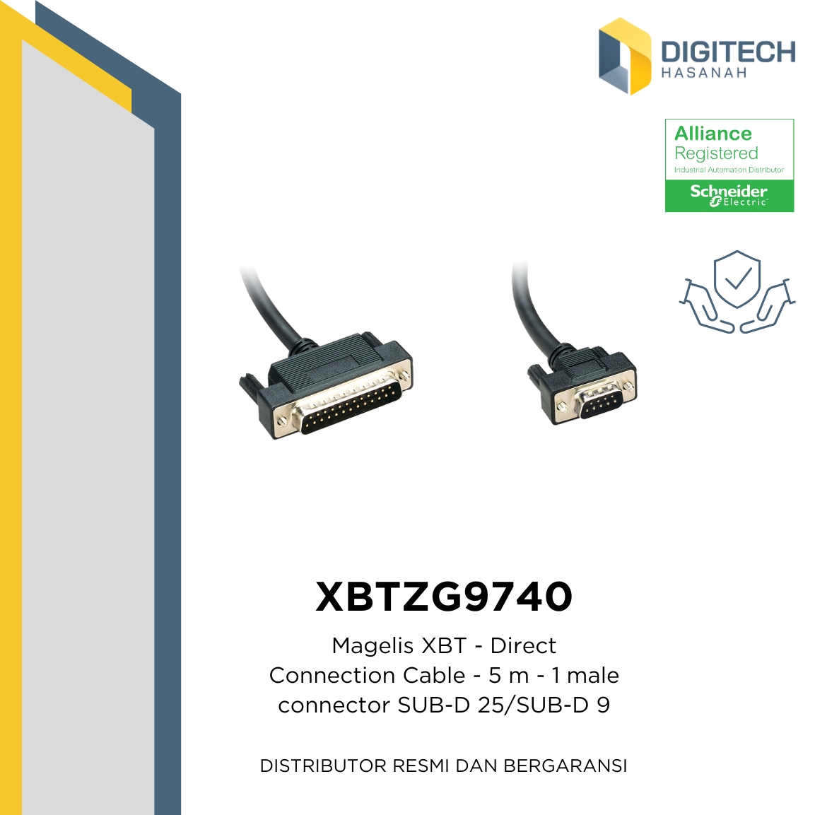 XBTZG9740 - Magelis XBT - Direct Connection Cable - 5 m - 1 male connector SUB-D 25/SUB-D 9