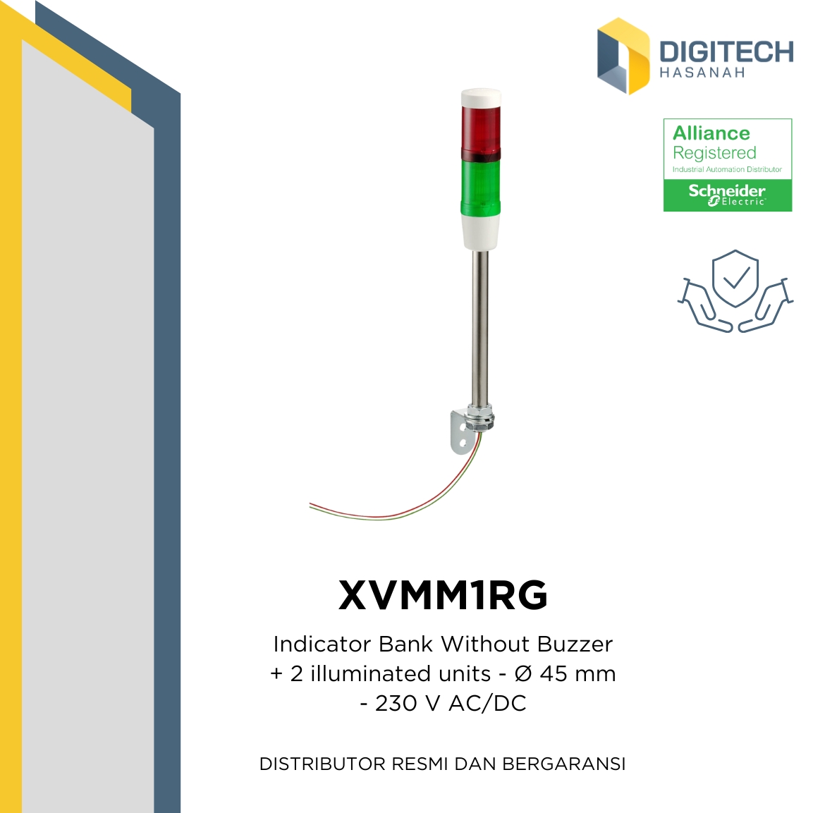 XVMM1RG - Indicator Bank Without Buzzer + 2 illuminated units - &Oslash; 45 mm - 230 V AC/DC